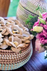 sweets in a basket, brazilian crafts, handmade decoration	