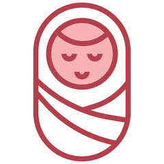BABY red line icon,linear,outline,graphic,illustration