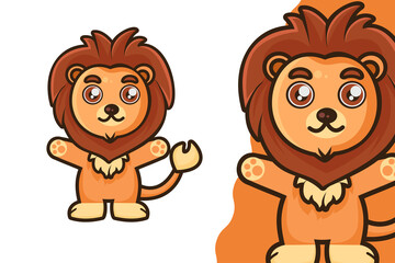 Cute Lion Animal Cartoon Character