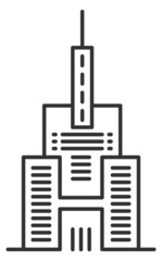 Obraz premium High city building. Business center or hospital icon