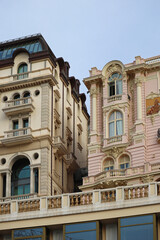 Fototapeta na wymiar Beautiful old facades of the Principality of Monaco