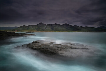 Fototapeta premium Long Exposure of the coastline at Sanna bay on the Ardnamurchan peninsula, Scotland.