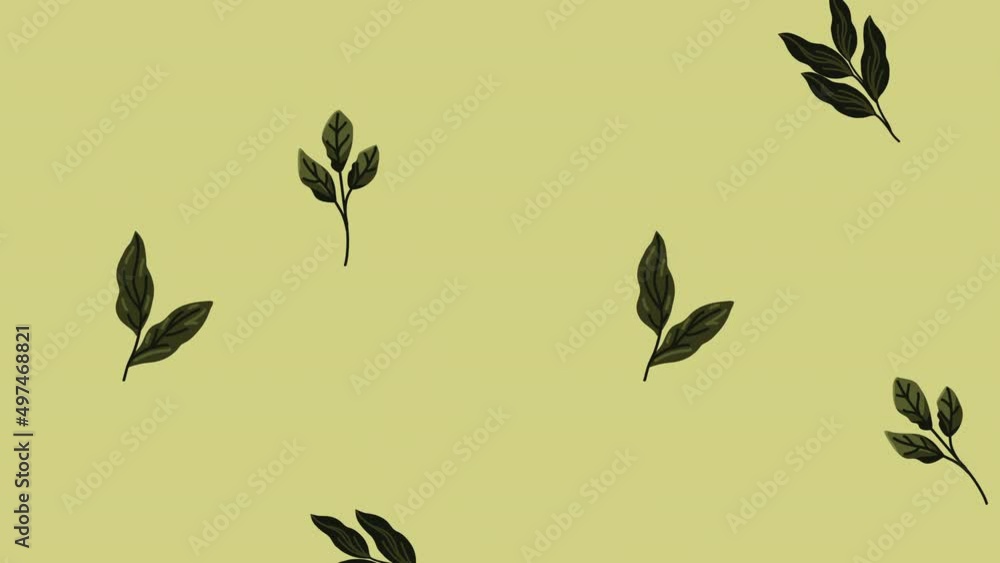 Poster ecology branches leafs pattern animation