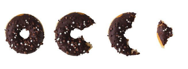 delicious donuts on a white background