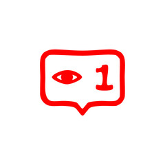 View popular icon notification symbol hand drawn