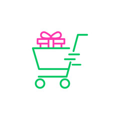 concept line shopping cart vector