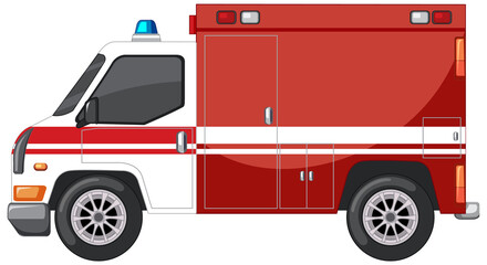 Emergency ambulance on white background