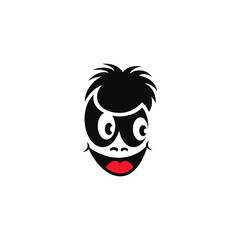 Funny character face. Vector illustration.