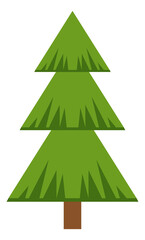 Green fir icon. Evergreen conifer tree. Pine symbol