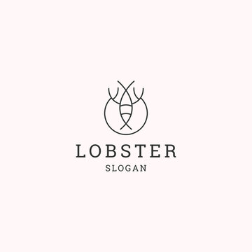 Lobster logo icon design template 