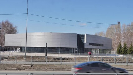 Abandoned Closed Car Dealership Building Exterior. Business Going Bankrupt in Russia