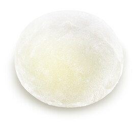 Mochi dessert with red bean paste isolated on white background, Mochi Japanese dessert isolated on white background, Clipping path.