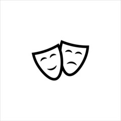 theatrical masks joy and sadness icon vector illustration symbol