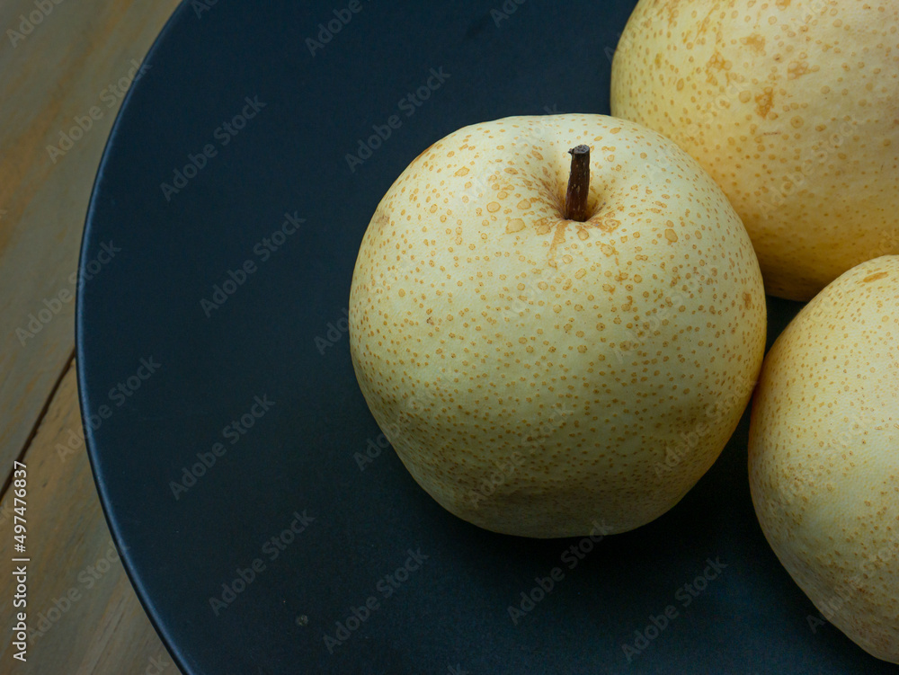 Wall mural The Chinese sweet pear fresh for food or health concept