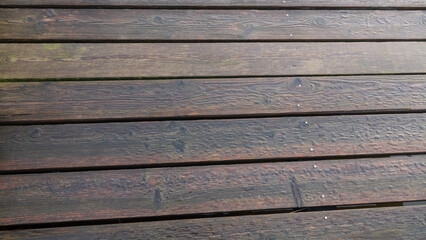 Obraz premium Bootssteg Planken Holz, regennass