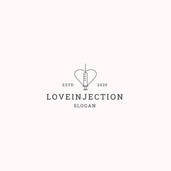 Love injection logo icon flat design template 