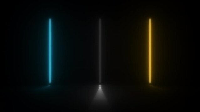 Concept 66-N1 Animated abstract neon light with led light effect and flickering pattern.