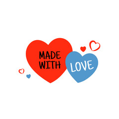 Hand drawn made with love badge concept design