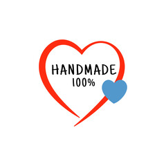 Hand drawn made with love badge design vector
