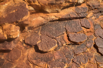 rote Steine, Struktur, Textur, Hintergrund.
