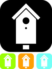 Birdhouse vector icon. Birds nesting box