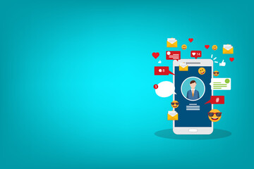 Naklejka premium Social media