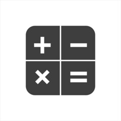 calculator icon on white background. plus minus, multiplication equal