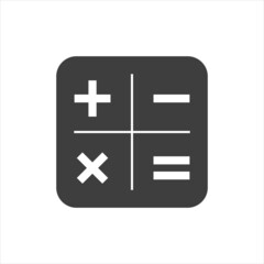 calculator icon on white background. plus minus, multiplication equal