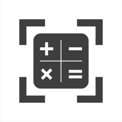 calculator icon on white background. plus minus, multiplication equal