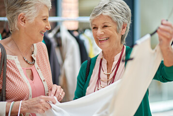 This should last forever. Cropped shot of a two senior women out on a shopping spree.