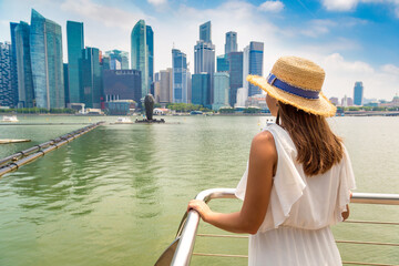 Woman traveler in Singapore