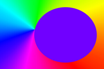 Illustration of Abstract Gradient Rainbow Color Beams  with Electric Violet Sphere Copy Space