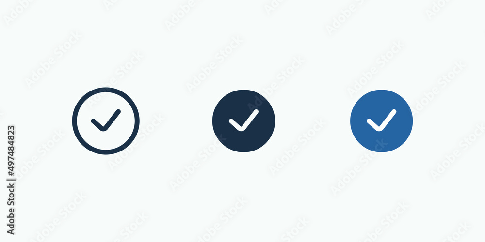Poster check mark vector icon isolated. vector illustration style is flat iconic symbol. designed for web a