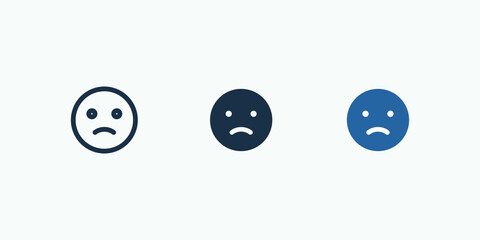 Sad vector icon isolated. Vector illustration style is flat iconic symbol. Designed for web and app design interfaces.