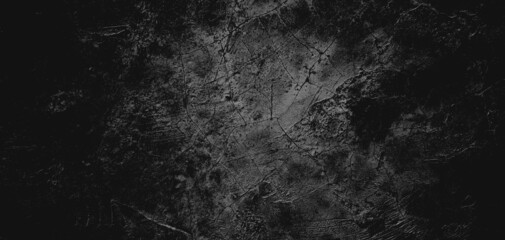 Fototapeta na wymiar Wall full of scratches. Grungy cement texture for background, Scary dark wall.Black wall