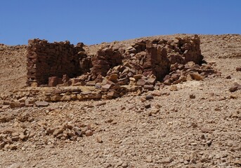Ruins of ancient houses in the desert
