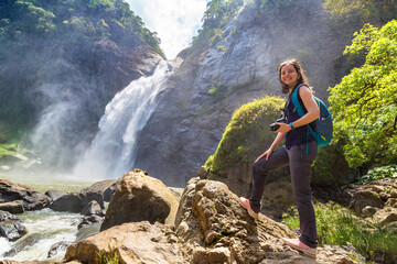 Dunhinda waterfall in Sri Lanka