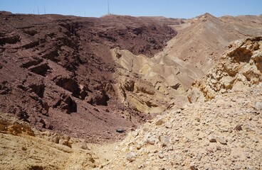 Hiking in mountains near Eilat, South Israel