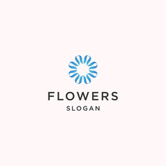  Flower logo icon design template vector illustration