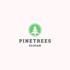 Pine trees logo icon design template vector illustration