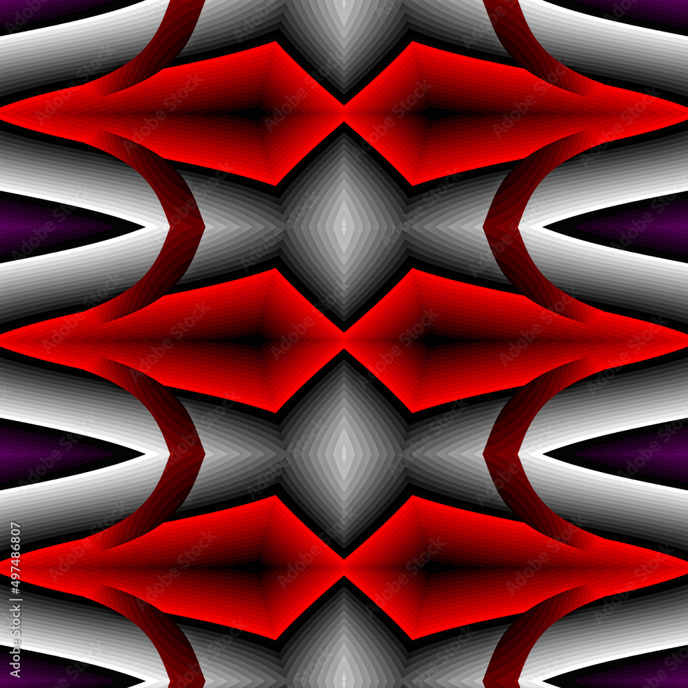 Wall mural 3d effect - abstract symmetric fractal graphic