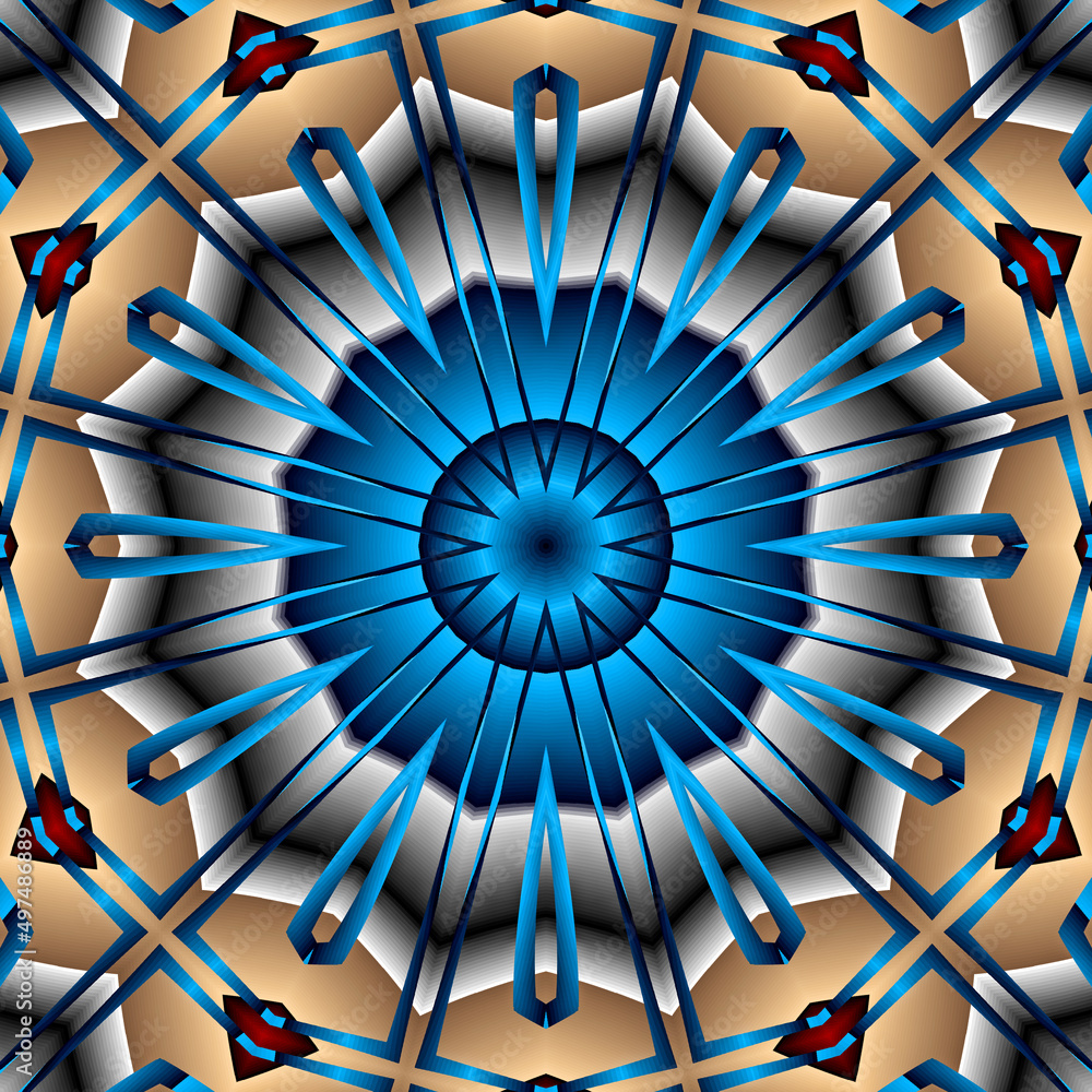 Wall mural 3d effect - abstract polygonal geometric pattern
