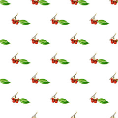 
Cherry berry pattern on a white background.