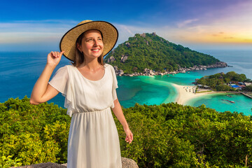 Woman at Nang Yuan Island, Koh Tao, Thailand