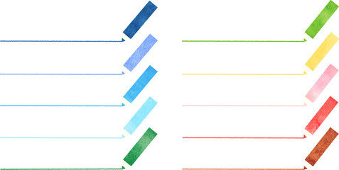 カラフルな色鉛筆と線