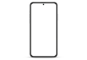 Realistic smartphone mockup. Mobile phone vector with isolated on white background. Device front view. 3D mobile phone with shadow. Realistic, high quality smart phone mockup for ui ux presentation.