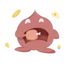 Cartoon jelly about eating fun, imagination, fantasy.