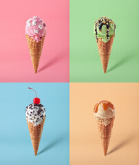 Set of different ice cream