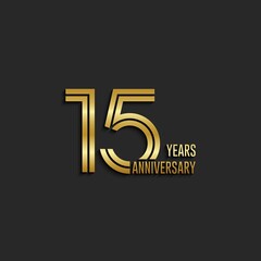 15th anniversary logotype. Anniversary celebration template design for booklet, leaflet, magazine, brochure poster, banner, web, invitation or greeting card. Vector illustrations.