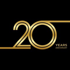 20th anniversary logotype. Anniversary celebration template design for booklet, leaflet, magazine, brochure poster, banner, web, invitation or greeting card. Vector illustrations.